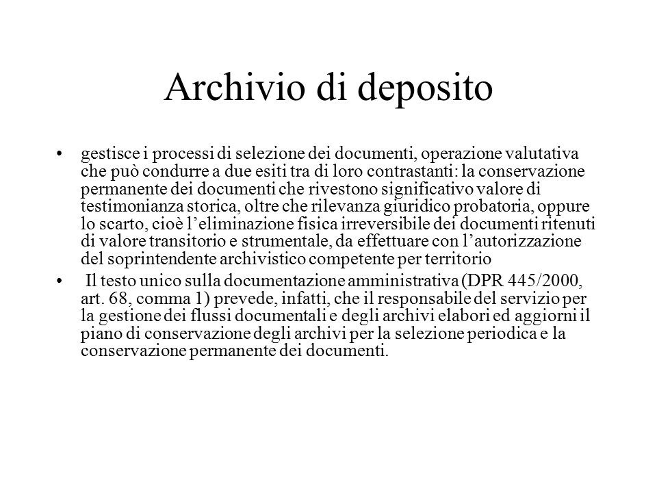 Il concetto di archivio ppt scaricare